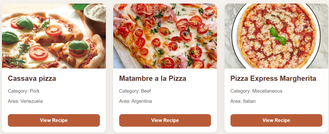 Recipe Finder React application